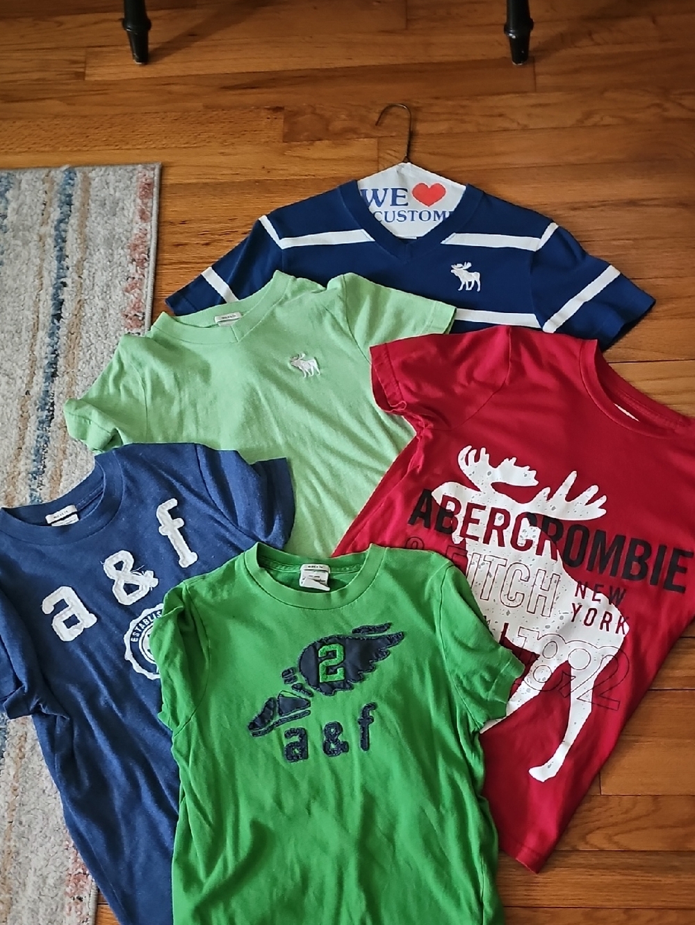 Abercrombie & Fitch Kids Multi-Color Graphic Tee Lot (Blue, Red, Green)